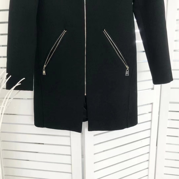 BNWOT Zara Black Zip Coat - Picture 4 of 5